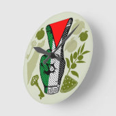 Victory Sign Hand Resistance Red Triangle Symbol Ronde Klok (Hoek)