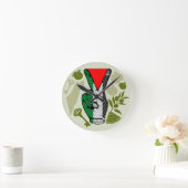 Victory Sign Hand Resistance Red Triangle Symbol Ronde Klok (Huis)