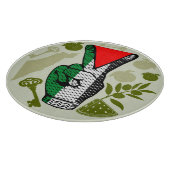 Victory Sign Hand Resistance Red Triangle Symbol Snijplank (Hoek)