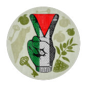 Victory Sign Hand Resistance Red Triangle Symbol Snijplank (Voorkant)