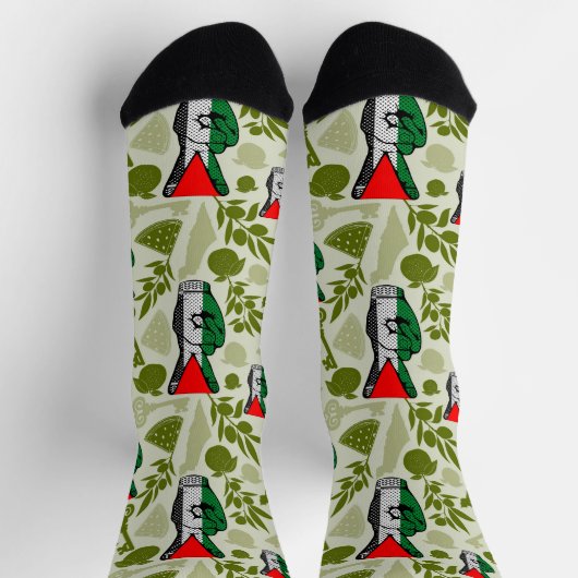 Victory Sign Hand Resistance Red Triangle Symbol Sokken (Top)