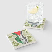 Victory Sign Hand Resistance Red Triangle Symbol Stenen Onderzetter (Zijkant)