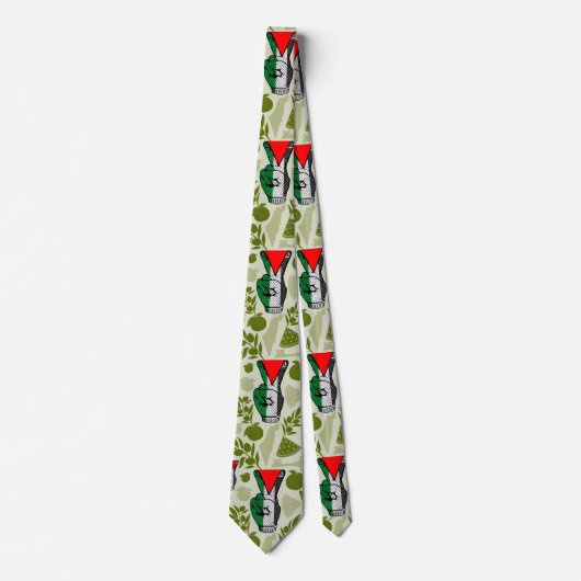 Victory Sign Hand Resistance Red Triangle Symbol Stropdas (Voorkant)