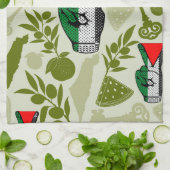 Victory Sign Hand Resistance Red Triangle Symbol Theedoek (Gevouwen)