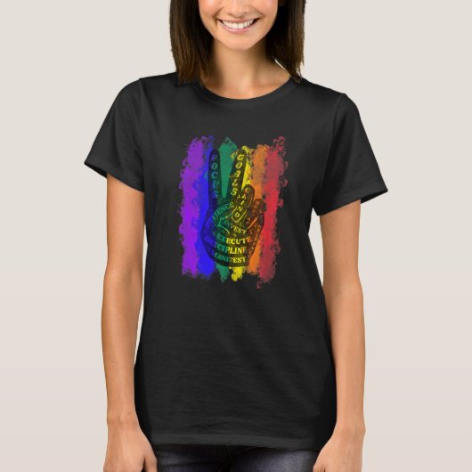 Victory sign peace symbool Treehugger Hippie Goa A T-shirt (Voorkant)