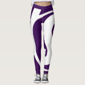 Victory Stride Leggings in wit en Paarse kleuren (Voorkant)