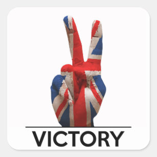 Victory Symbool Hand Verenigd Koninkrijk Britse te Vierkante Sticker