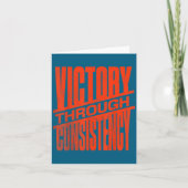 Victory Through Consistency Motivational Insration Kaart (Voorkant)