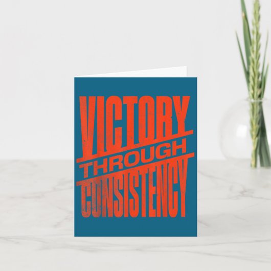 Victory Through Consistency Motivational Insration Kaart (Voorkant)