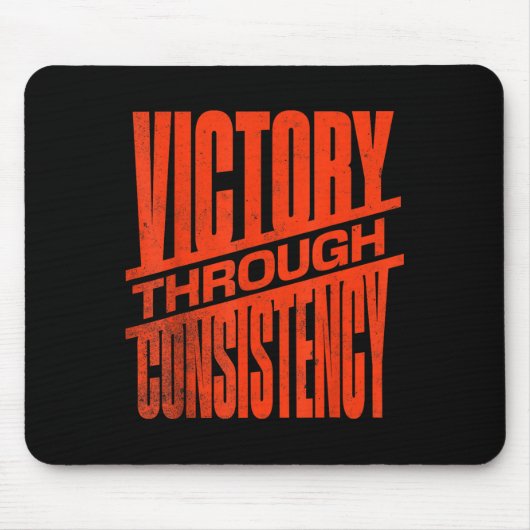 Victory Through Consistency Motivational Insration Muismat (Voorkant)