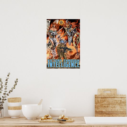Victory Through Intelligence van Al Rio Poster (Keuken)