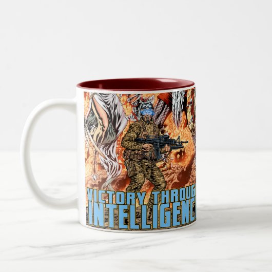 Victory Through Intelligence van Al Rio Tweekleurige Koffiemok (Links)