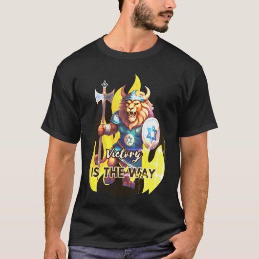 Victory Viking Lion - Ster van David T-Shirt (Voorkant)