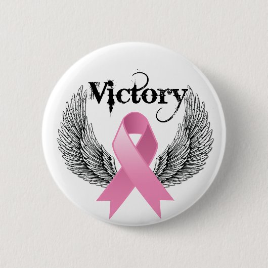 Victory Wings Breast Cancer Ronde Button 5,7 Cm (Voorkant)