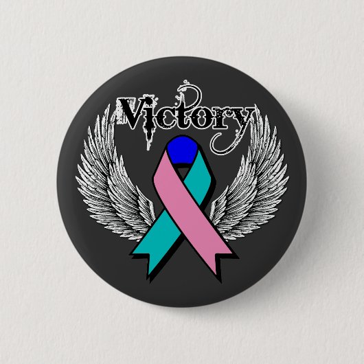 Victory Wings - Thyroid Cancer Ronde Button 5,7 Cm (Voorkant)