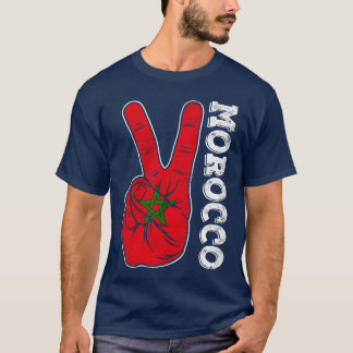 Victorywo Fingers Morocco Flag Patriotic boy T-shirt