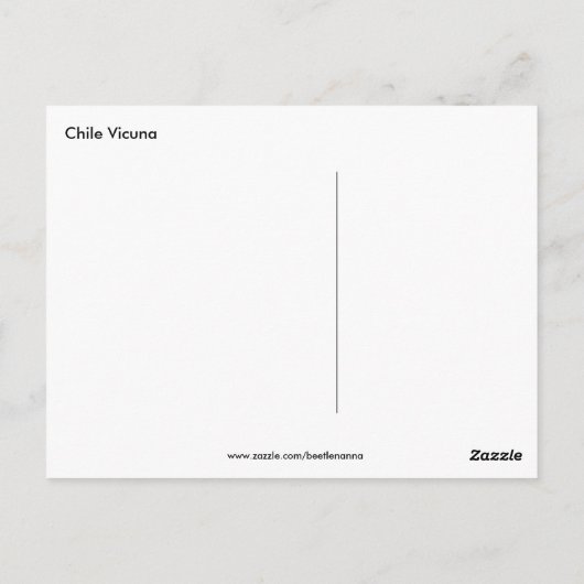 Vicuna Llama Chile Briefkaart (Achterkant)