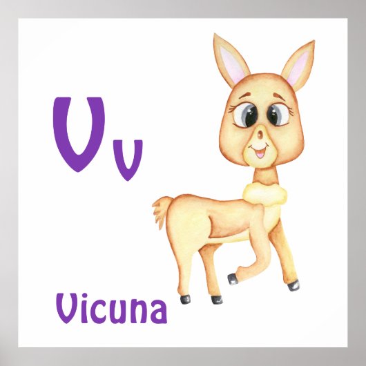 Vicuna personaliseer ABC: Letter V - Jouw namen to Poster (Voorkant)
