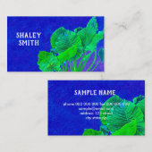 vid bold blue met groene bladeren natuur kunst visitekaartje (Voorkant / Achterkant)