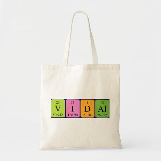 Vidal Periodic Table Name canvas tas (Voorkant)