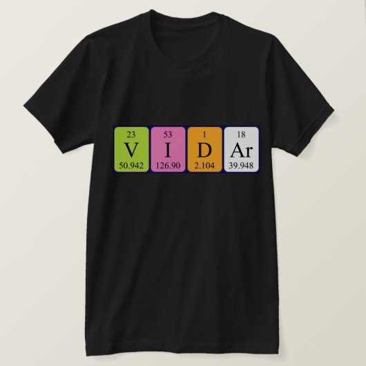 Vidar periodiek shirt van de lijstnaam (Design voorkant)