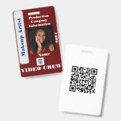 Video Crew Badge (Voor- en achterkant)