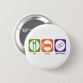 Video Eat Sleep Edit Ronde Button 5,7 Cm (Voorkant /achterkant)