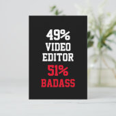Video Editor Badass Card Kaart (Staand voorkant)