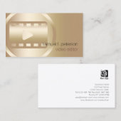Video-editor Elegant Gold Video Strip Icon Visitekaartje (Voorkant / Achterkant)