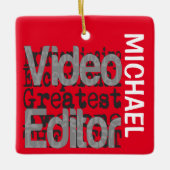 Video Editor Extraordinaire CUSTOM Keramisch Ornament (Voorkant)