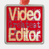 Video Editor Extraordinaire Metalen Ornament (Voorkant)
