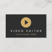 Video-editor Filmmaker Play Button Social Media Visitekaartje (Voorkant)