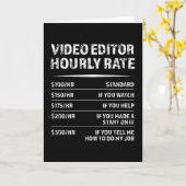 Video Editor Uourly Rate - Funny Cft Kaart (Gele Bloem)