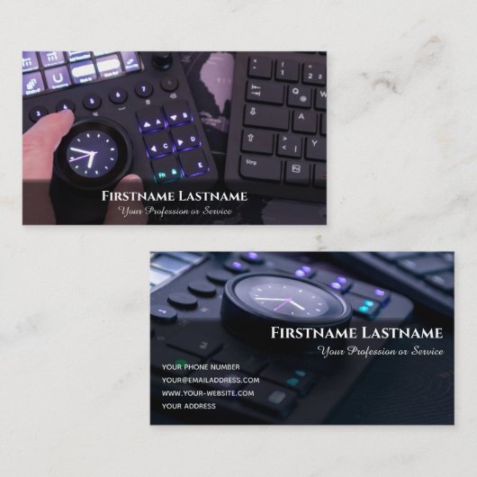 Video-editor visuele effecten specialist digitale visitekaartje (Voorkant / Achterkant)