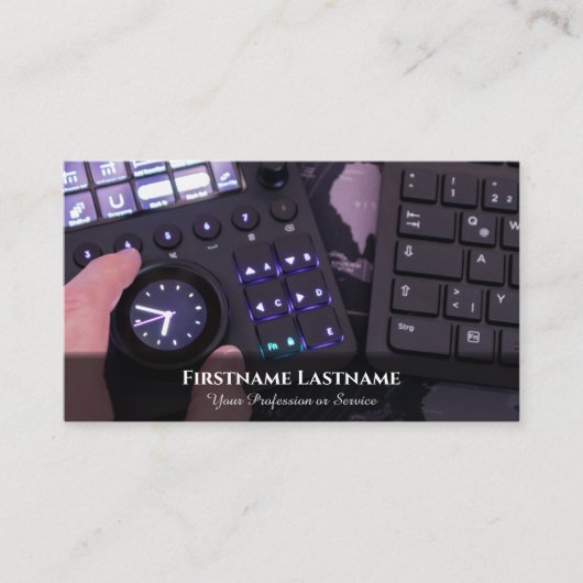 Video-editor visuele effecten specialist digitale  visitekaartje (Voorkant)