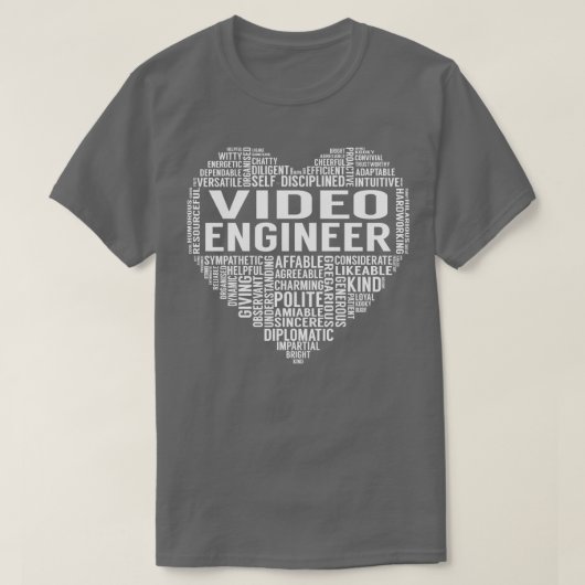 Video Engineer Hart T-shirt (Design voorkant)