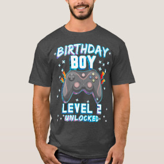 Video game 2e verjaardag Gamer Boys Level 2 Unlock T-shirt