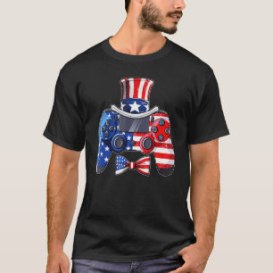 Video Game 4 juli Controller American Flag Ki T-shirt