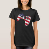 Video Game 4th Of July Controller American Flag T-shirt (Voorkant)