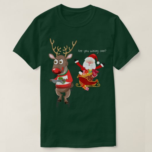video game addictive deer Christmas T-shirt (Design voorkant)