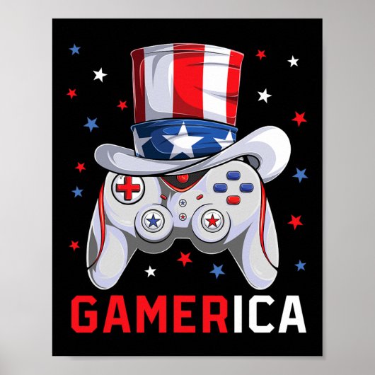Video Game American Flag oom Sam Gam Poster (Voorkant)