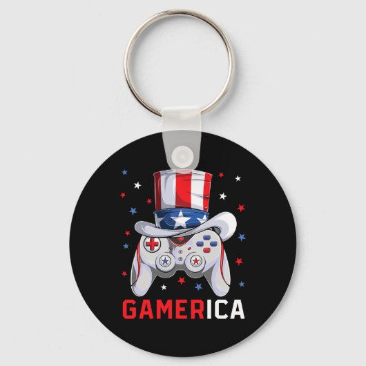 Video Game American Flag oom Sam Gam Sleutelhanger (Voorkant)