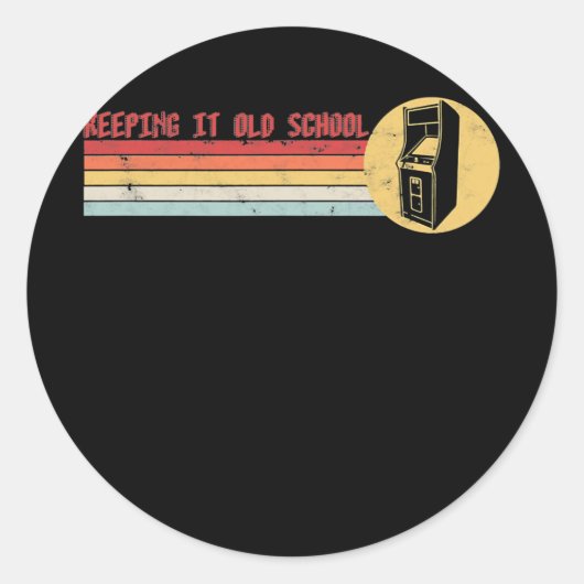 Video Game  Arcade 80s 90s Arcade Ronde Sticker (Voorkant)