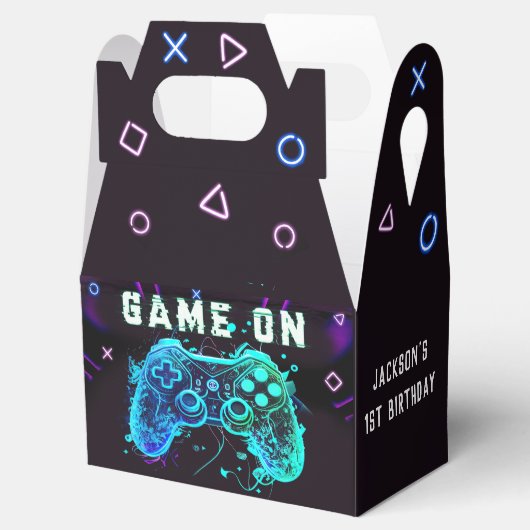 Video Game Arcade Birthday Party Favor Box Bedankdoosjes (Geopend)