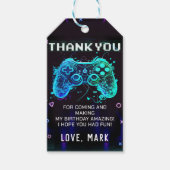 Video Game Arcade Level Up Verjaardag Dank u Cadeaulabel (Voorkant)