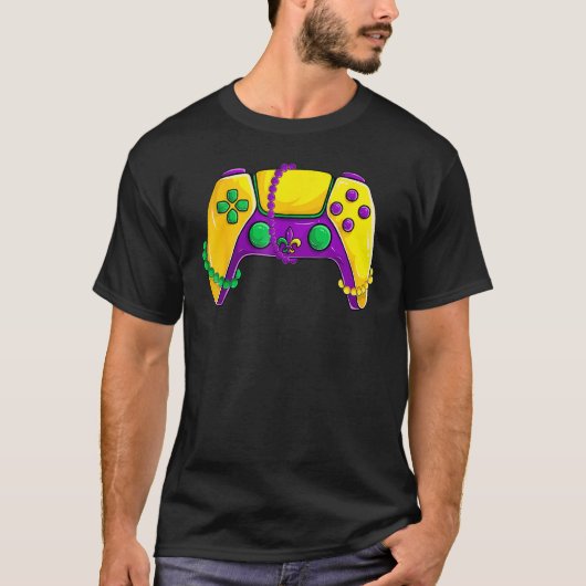 Video Game Beads Kids Mardi Gras Shirts, Gamer Boy T-shirt (Voorkant)