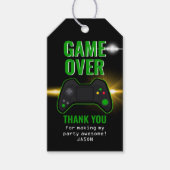 Video Game Birthday Black en Green Gift Labels Cadeaulabel (Voorkant)