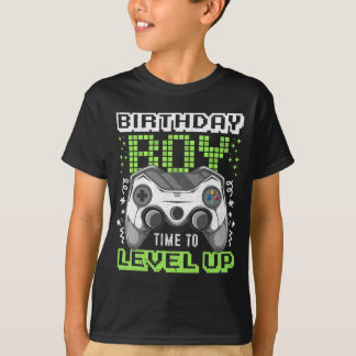 Video Game Birthday Boy Tijd om gamer op niveau te T-shirt
