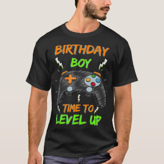 Video game Birthday Boy tijd om gamers Pa op te va T-shirt
