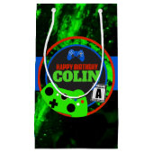 Video game Birthday Gift Bag op maat Klein Cadeauzakje (Voorkant)